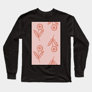 Minimalist dandelion in watermelon pink Long Sleeve T-Shirt